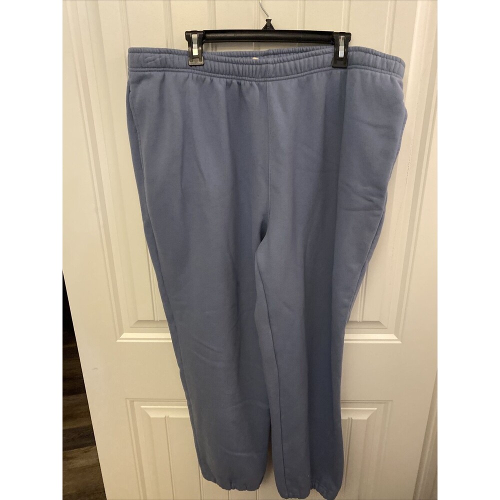 1027) LANDS END Serious Sweat Drawstring Blue Sweatpants Size 44-46